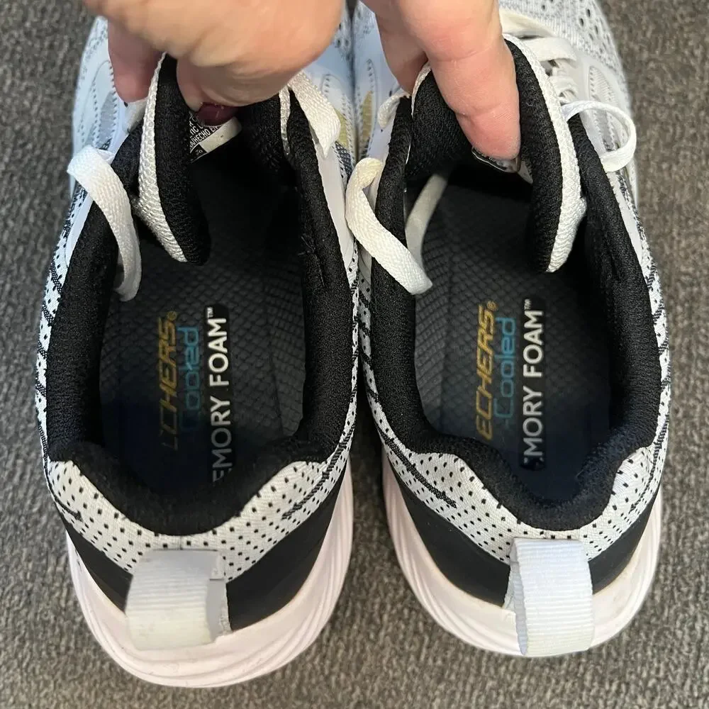 Skechers Bounder Verkona Running Shoes Mens Sz 9 White Athletic Sneakers Comfort